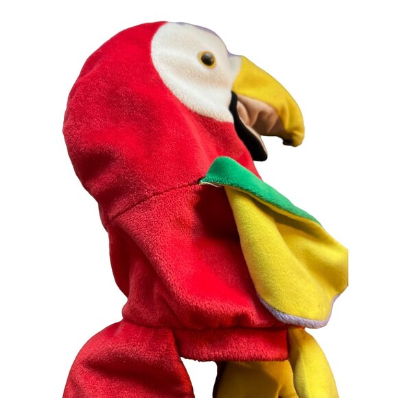 Parrot Hand Puppet Scarlet Macaw 14" Damage to Eyes - Picture 5 of 6